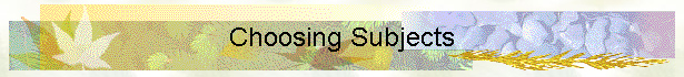 Choosing A Subject