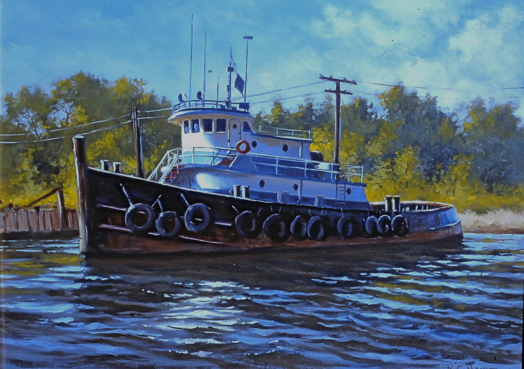 Tugboat  in Sunset Creek, Hampton, VA     